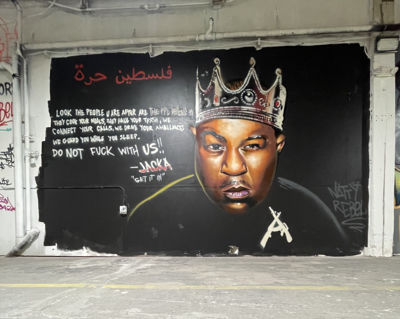 A mural of The Jacka painted by Natty Rebel.